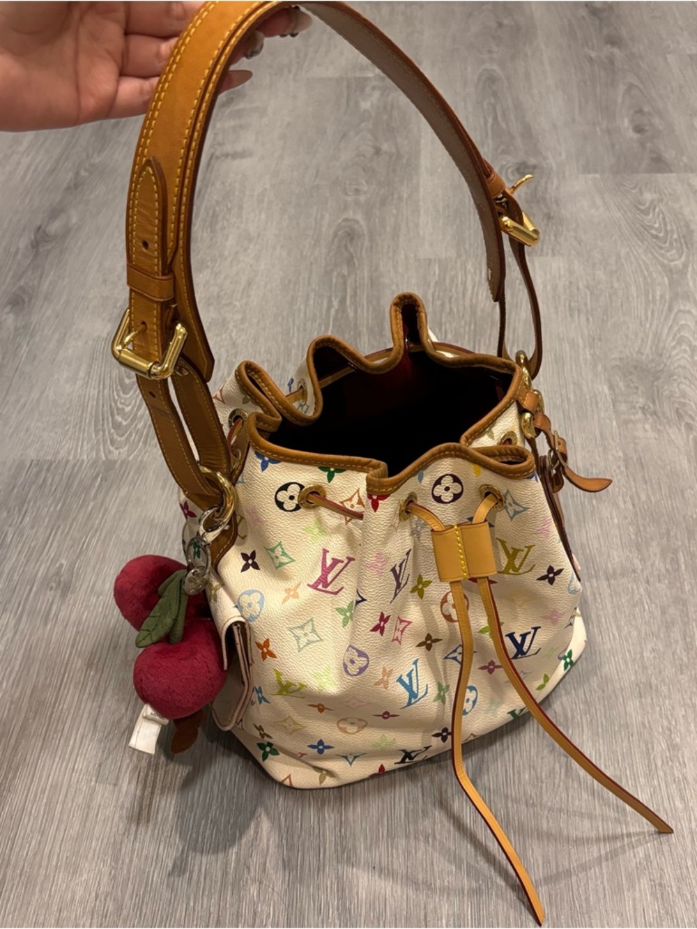 Louis Vuitton x Takashi Murakami White Multicolore Canvas Petit Noé - Picture 2 of 16